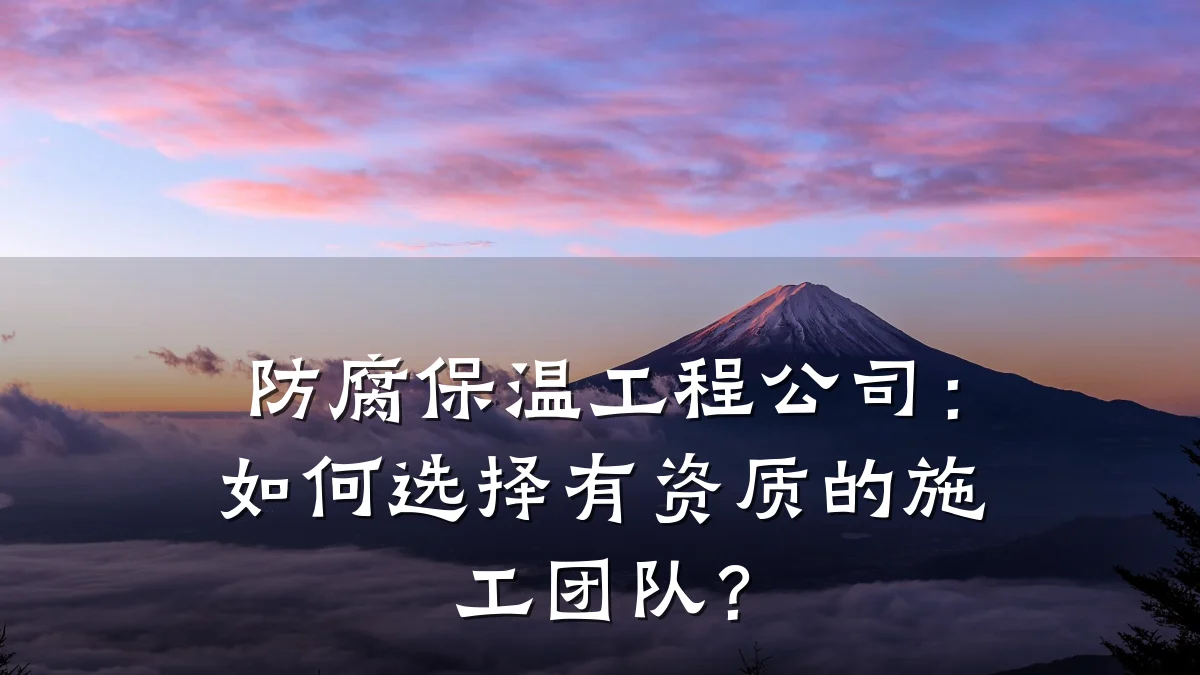 防腐保温工程公司:如何选择有资质的施工团队?