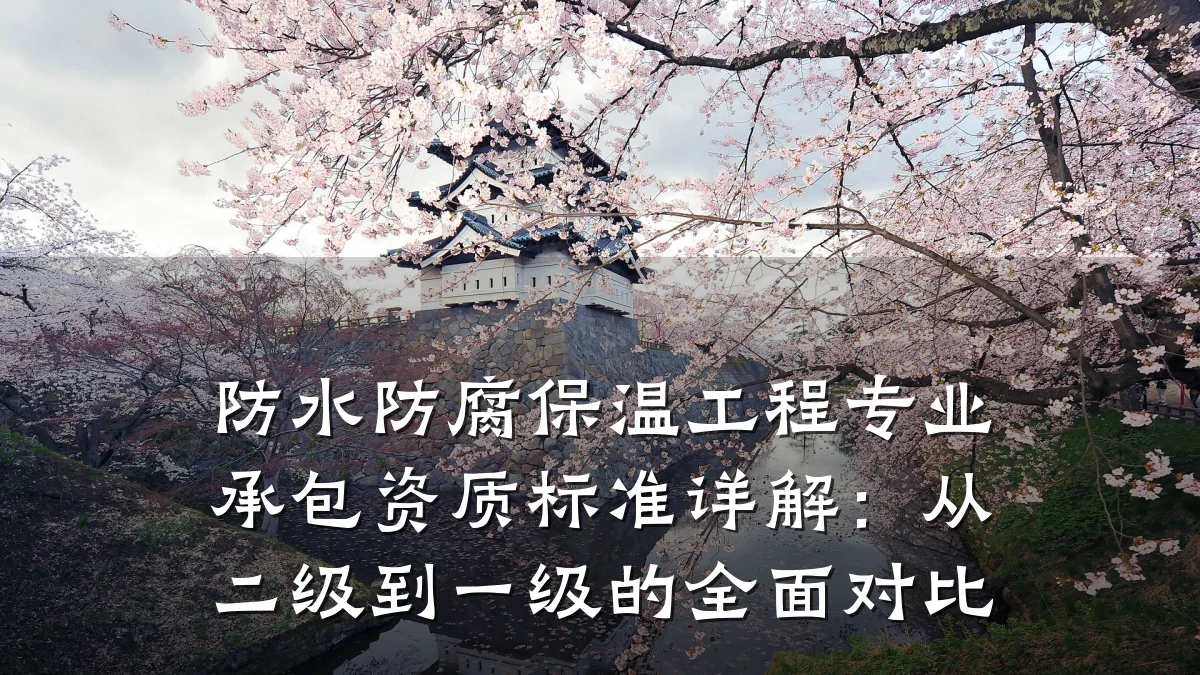 防水防腐保温工程专业承包资质标准详解：从二级到一级的全面对比