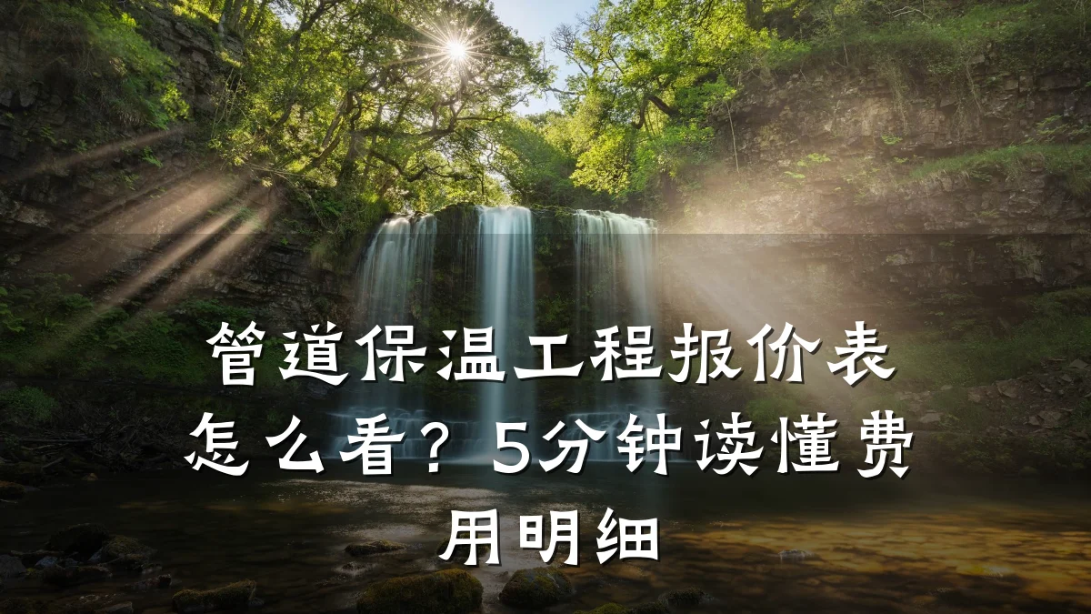 管道保温工程报价表怎么看？5分钟读懂费用明细