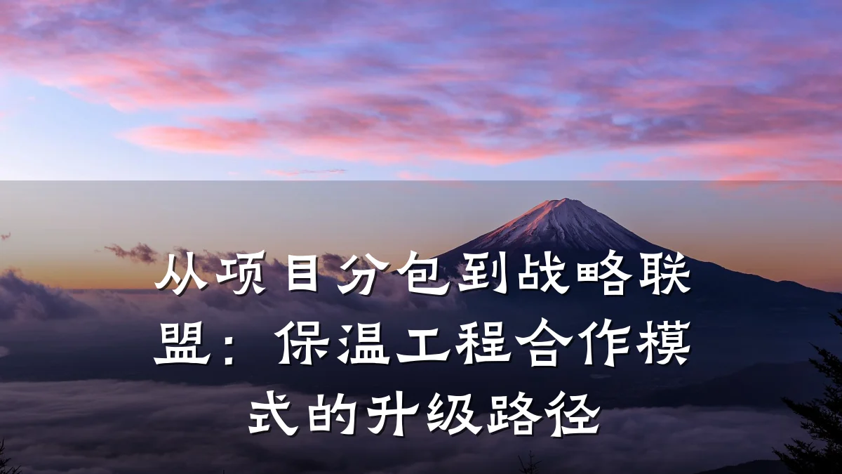 从项目分包到战略联盟:保温工程合作模式的升级路径