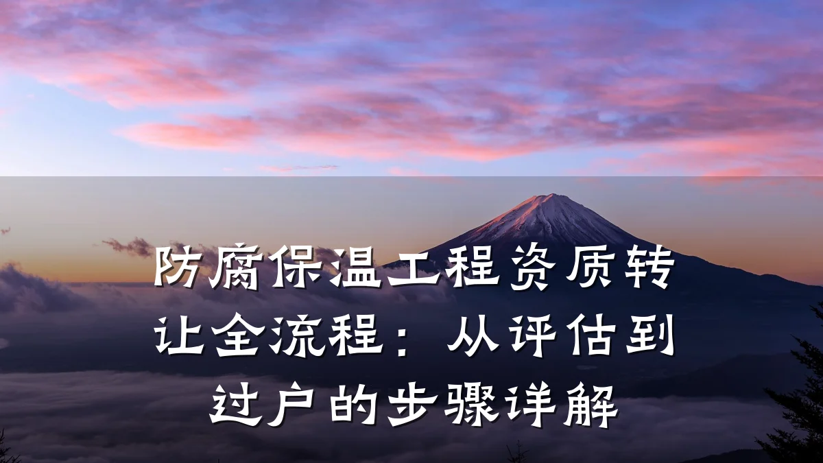 防腐保温工程资质转让全流程：从评估到过户的步骤详解