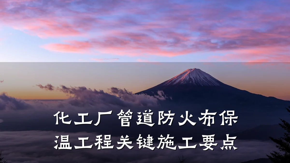 化工厂管道防火布保温工程关键施工要点