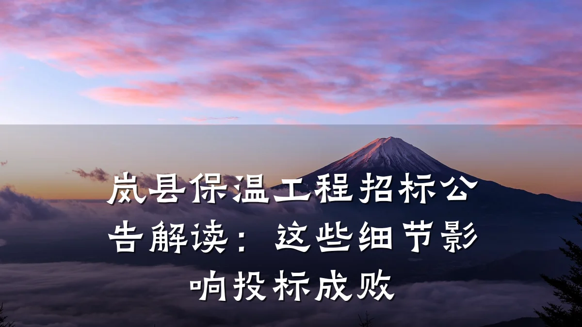 岚县保温工程招标公告解读：这些细节影响投标成败