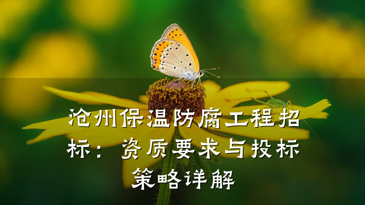 沧州保温防腐工程招标：资质要求与投标策略详解