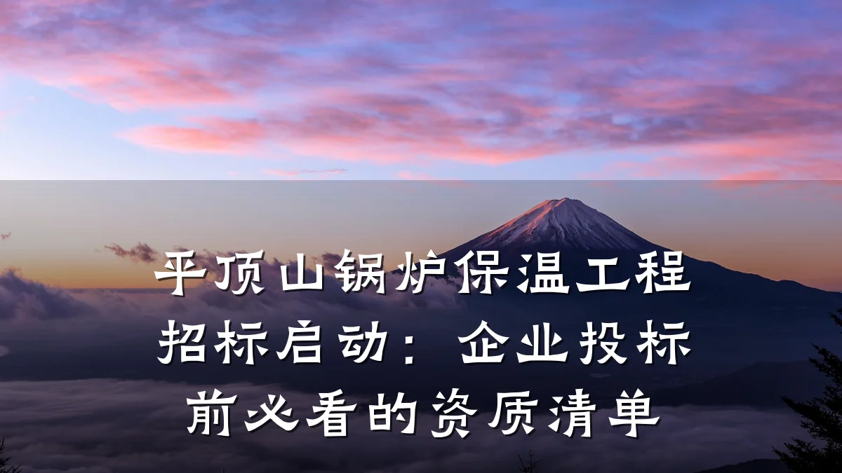 平顶山锅炉保温工程招标启动：企业投标前必看的资质清单