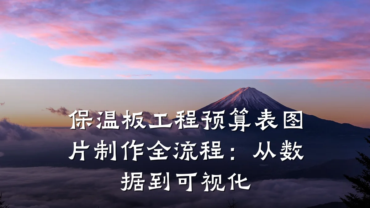 保温板工程预算表图片制作全流程:从数据到可视化