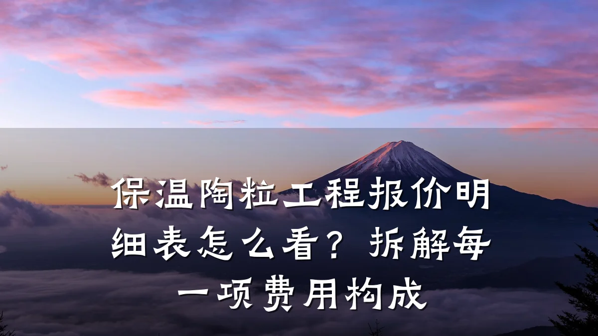 保温陶粒工程报价明细表怎么看?拆解每一项费用构成